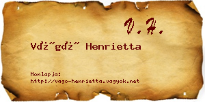 Vágó Henrietta névjegykártya