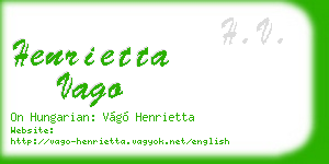 henrietta vago business card