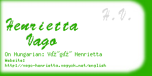 henrietta vago business card